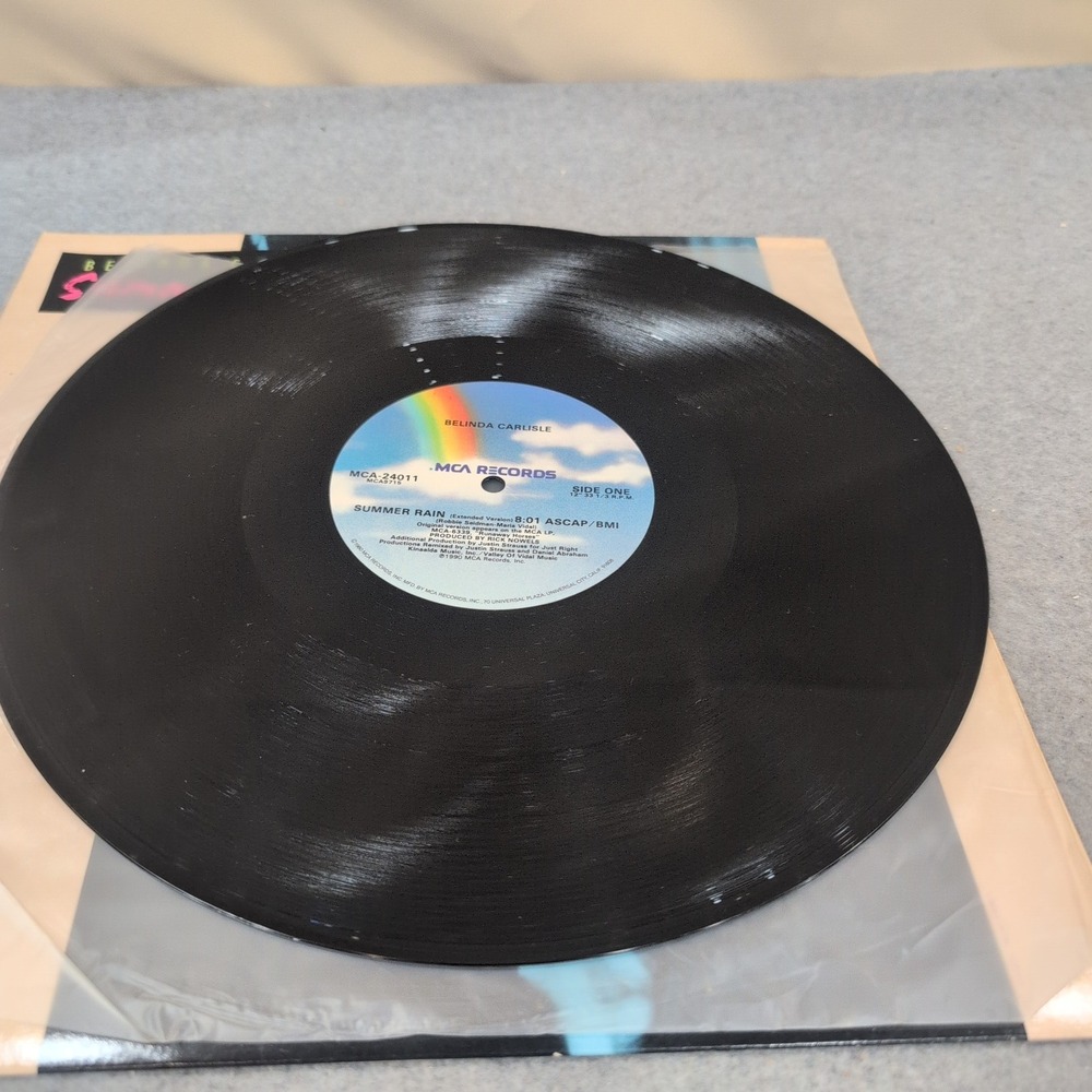 Belinda Carlisle Summer Rain Extended Version 12 Inch Vinyl Single 1990 MCA-2401 - Picture 4 of 7